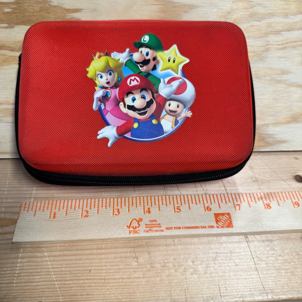 Nintendo Super Mario Bros Red Hard Shell Travel Case 3DS DS Lite Organizer